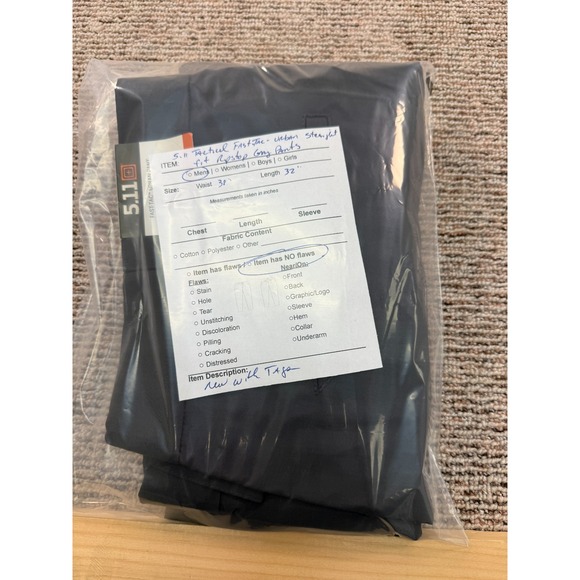 5.11 Tactical Pants Mens 38x32 Charcoal Fast-Tac Urban Straight Fit Ripstop - Picture 3 of 8